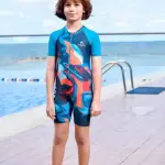 سوت سباحة أولادي نص كم مع شورت موديل H.30