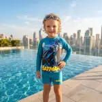 مايوه اولادي قطعتين تيشرت كم و هوت شورت موديل TW.21