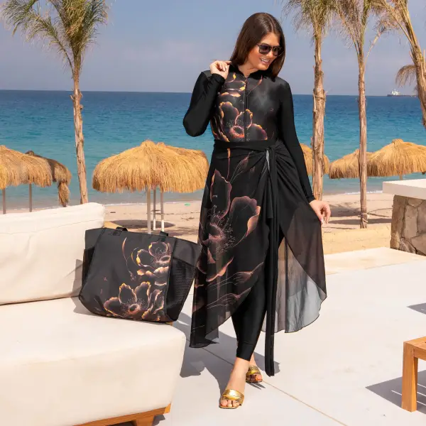 مايوه بوركيني ليكرا حريمي 4 قطع موديل WL15