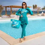 مايوه بوركيني ليكرا حريمي 3 قطع موديل WL20